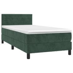 Petromila Box spring postel s matrací tmavě zelená 100x200 cm samet