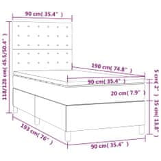 Petromila Box spring postel s matrací modrá 90x190 cm textil