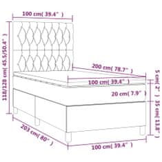 Petromila Box spring postel s matrací černá 100 x 200 cm textil