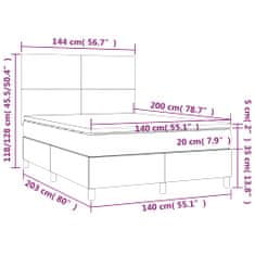 Petromila Box spring postel s matrací světle šedá 140 x 200 cm textil