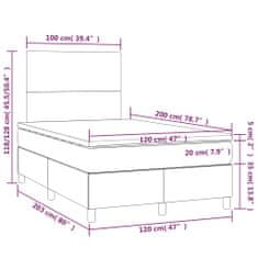 Petromila Box spring postel s matrací světle šedá 120 x 200 cm textil