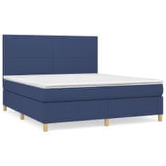Petromila Box spring postel s matrací modrá 160x200 cm textil