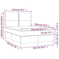 Petromila Box spring postel s matrací krémová 140x190 cm textil