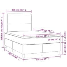 Petromila Box spring postel s matrací modrá 120x200 cm textil