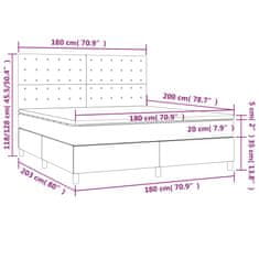 Petromila Box spring postel s matrací světle šedá 180 x 200 cm textil