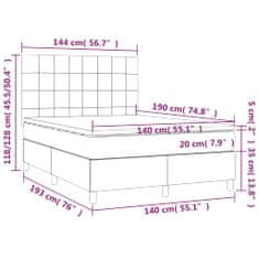 Petromila Box spring postel s matrací tmavě šedý 140 x 190 cm textil