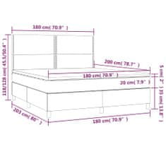 Petromila Box spring postel s matrací tmavě hnědá 180x200 cm textil