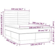 Petromila Box spring postel s matrací tmavě šedá 140x200 cm textil