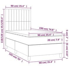 Vidaxl Box spring postel s matrací tmavě modrá 90x190 cm samet