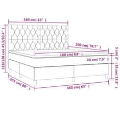 Petromila Box spring postel s matrací tmavě šedá 160x200 cm textil