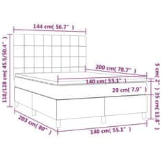 Petromila Box spring postel s matrací světle šedá 140 x 200 cm textil