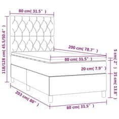 Greatstore Box spring postel s matrací tmavě modrá 80 x 200 cm samet