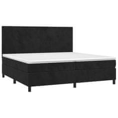 Greatstore Box spring postel s matrací černá 200x200 cm samet