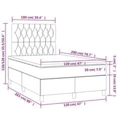 Greatstore Box spring postel s matrací tmavě šedá 120 x 200 cm samet