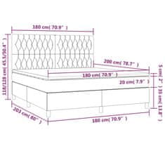 Petromila Box spring postel s matrací tmavě šedá 180x200 cm textil