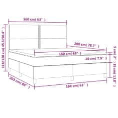 Petromila Box spring postel s matrací modrá 160x200 cm textil