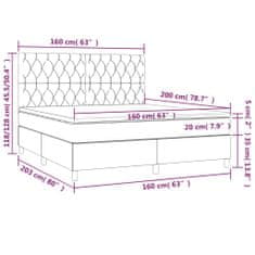 Petromila Box spring postel s matrací modrá 160x200 cm textil