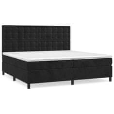 Greatstore Box spring postel s matrací černá 200x200 cm samet