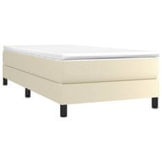 Greatstore Box spring postel krémová 100 x 200 cm umělá kůže