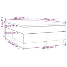 Greatstore Box spring postel s matrací tmavě šedý 140 x 190 cm samet