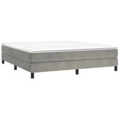 Greatstore Box spring postel s matrací světle šedá 160x200 cm samet