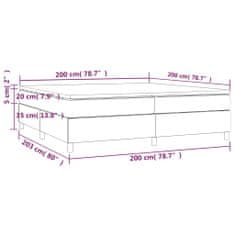 Greatstore Box spring postel s matrací tmavě šedá 200x200 cm samet