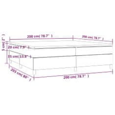 Greatstore Box spring postel s matrací tmavě zelená 200x200 cm samet