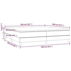 Greatstore Box spring postel s matrací tmavě zelená 200x200 cm samet