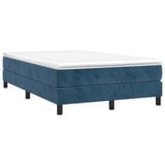 Greatstore Box spring postel s matrací tmavě modrá 120 x 200 cm samet