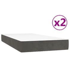 Vidaxl Box spring postel s matrací tmavě šedá 200x200 cm samet