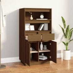 Greatstore Skříň highboard medově hnědá 60x40x116,5 cm masivní borovice