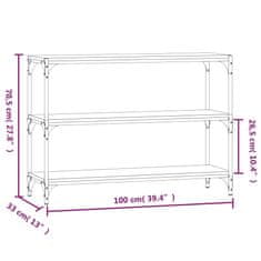 Vidaxl Knihovna černá 100x33x70,5 cm kompozitní dřevo a ocel