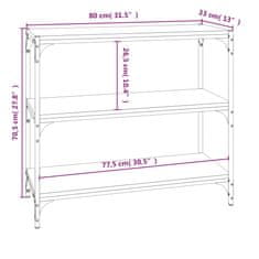 Greatstore Knihovna dub sonoma 80x33x70,5 cm kompozitní dřevo a ocel