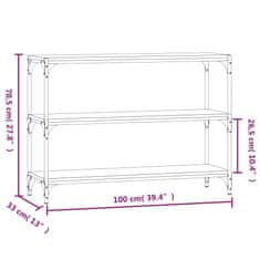 Greatstore Knihovna černá 100x33x70,5 cm kompozitní dřevo a ocel