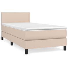 Vidaxl Box spring postel s matrací cappuccino 80 x 200 cm umělá kůže