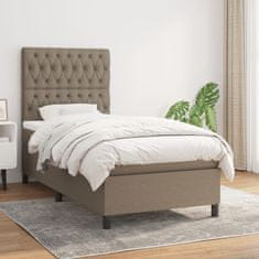 Greatstore Box spring postel s matrací taupe 100 x 200 cm textil