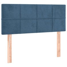 Vidaxl Box spring postel s matrací tmavě modrá 100x200 cm samet