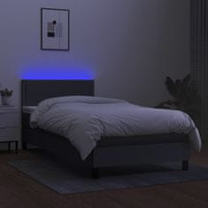 Greatstore Box spring postel s matrací a LED tmavě šedá 80 x 200 cm textil