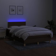 Greatstore Box spring postel s matrací a LED tmavě hnědá 120x200 cm textil