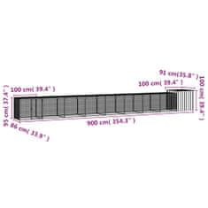 Petromila Klec pro kuřata antracitová 900 x 91 x 100 cm pozinkovaná ocel