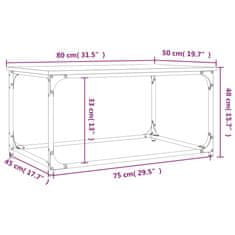 Vidaxl Konferenční stolek hnědý dub 80 x 50 x 40 cm kompozit a železo