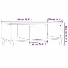 Vidaxl Konferenční stolek bílý s leskem 90x50x36,5 cm kompozitní dřevo