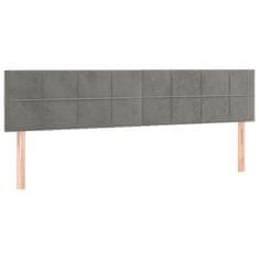 Greatstore Box spring postel s matrací světle šedá 160x200 cm samet