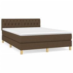 Petromila Box spring postel s matrací tmavě hnědá 140x200 cm textil