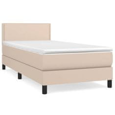 Greatstore Box spring postel s matrací cappuccino 80 x 200 cm umělá kůže