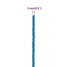 Vidaxl Pracovní lano modré 3 mm 250 m polypropylen