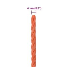 Vidaxl Pracovní lano oranžové 6 mm 25 m polypropylen