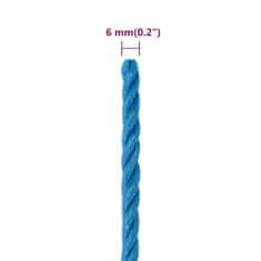 Vidaxl Pracovní lano modré 6 mm 250 m polypropylen