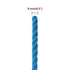 Vidaxl Pracovní lano modré 8 mm 100 m polypropylen