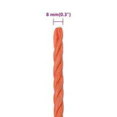 Vidaxl Pracovní lano oranžové 8 mm 25 m polypropylen